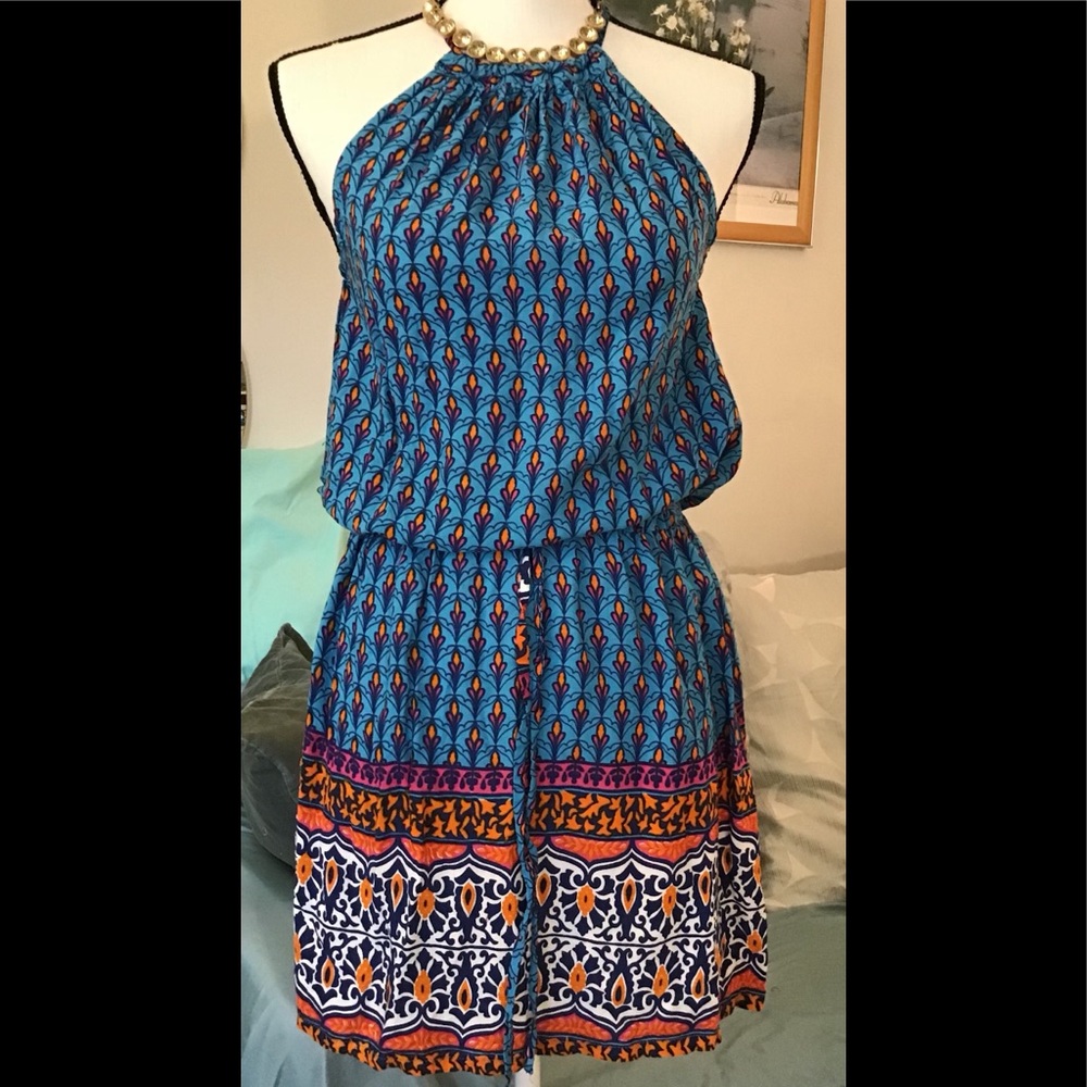 🚼YOA halter blue dress. One size